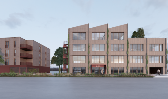 vooraanzicht nieuw kantoorgebouw seringenstraat